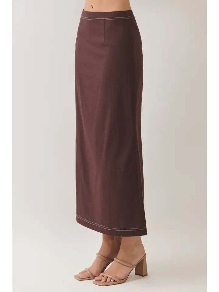 Contrast Stitch Maxi Skirt