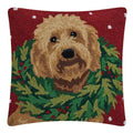 Labradoodle w/Wreath Hook Pillow
