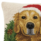 Golden Retriever Dog With Wreath Hook Pillow