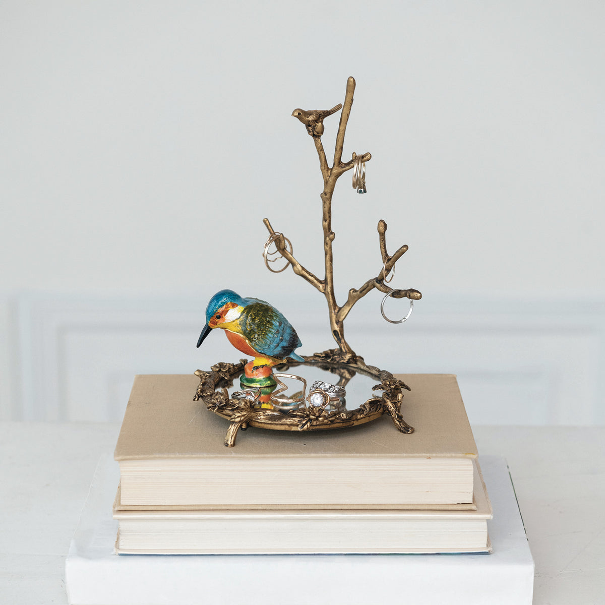 Jewelry Holder w/ Mirror & Bird on Branch