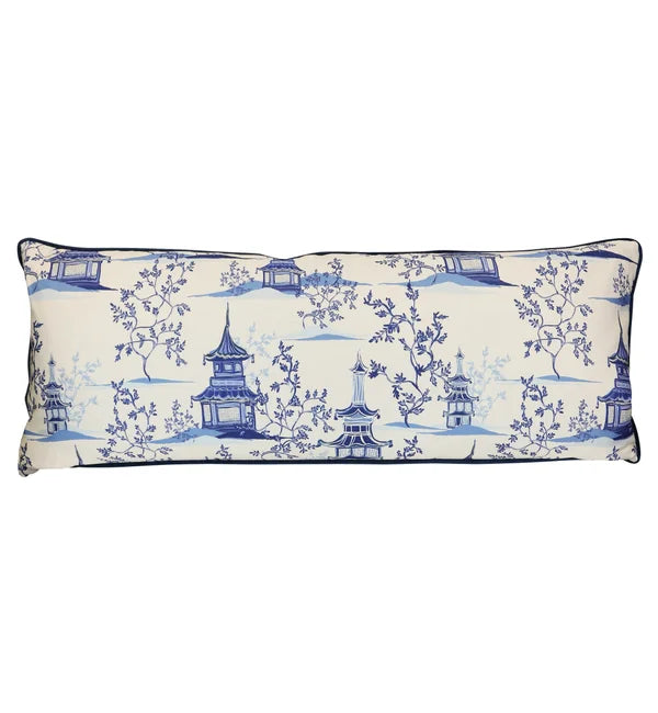 Blue and White Chinoiserie Lumbar