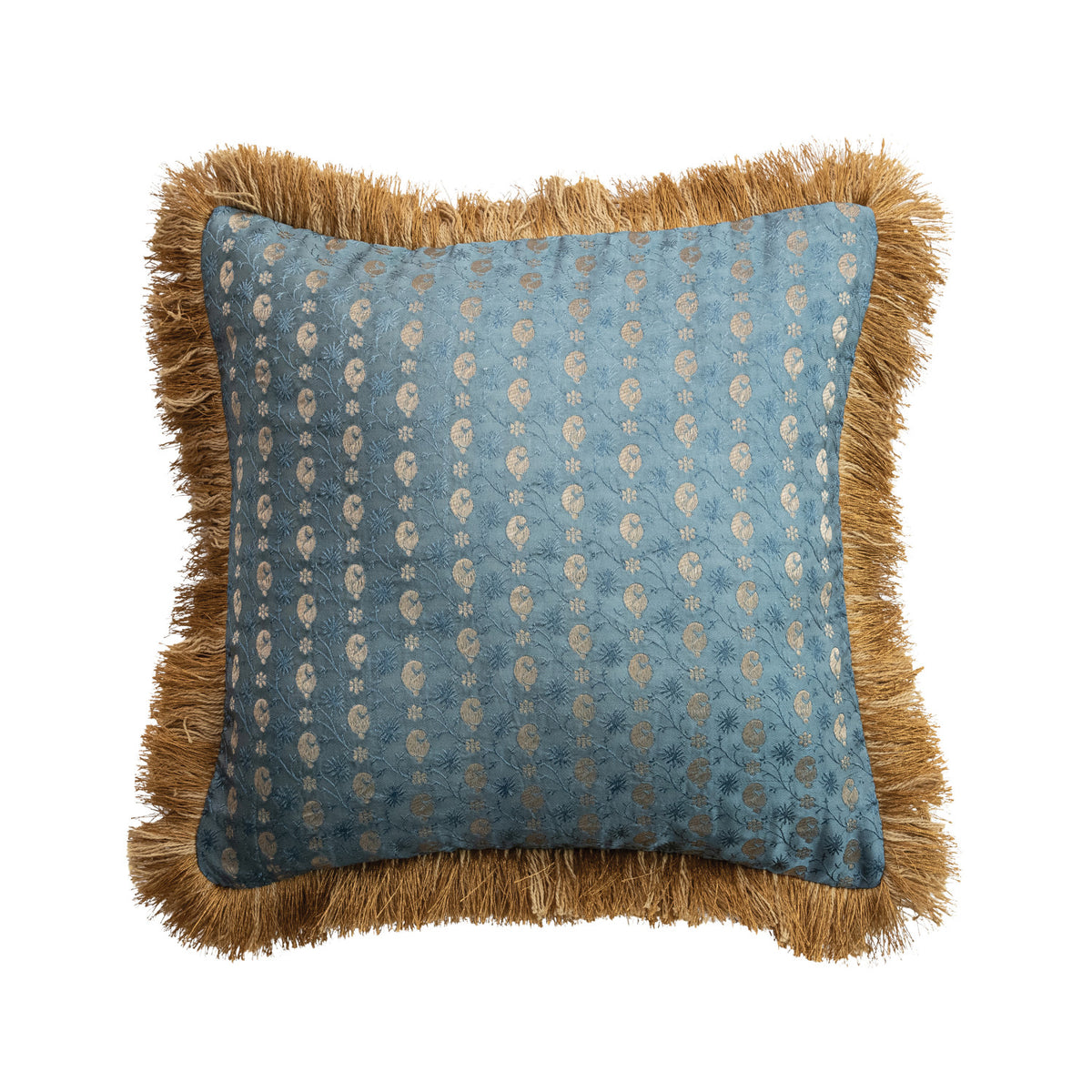Fabric Blend Jacquard Printed Pillow w/ Brocade Pattern,
