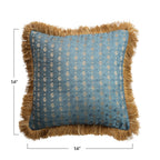 Fabric Blend Jacquard Printed Pillow w/ Brocade Pattern,