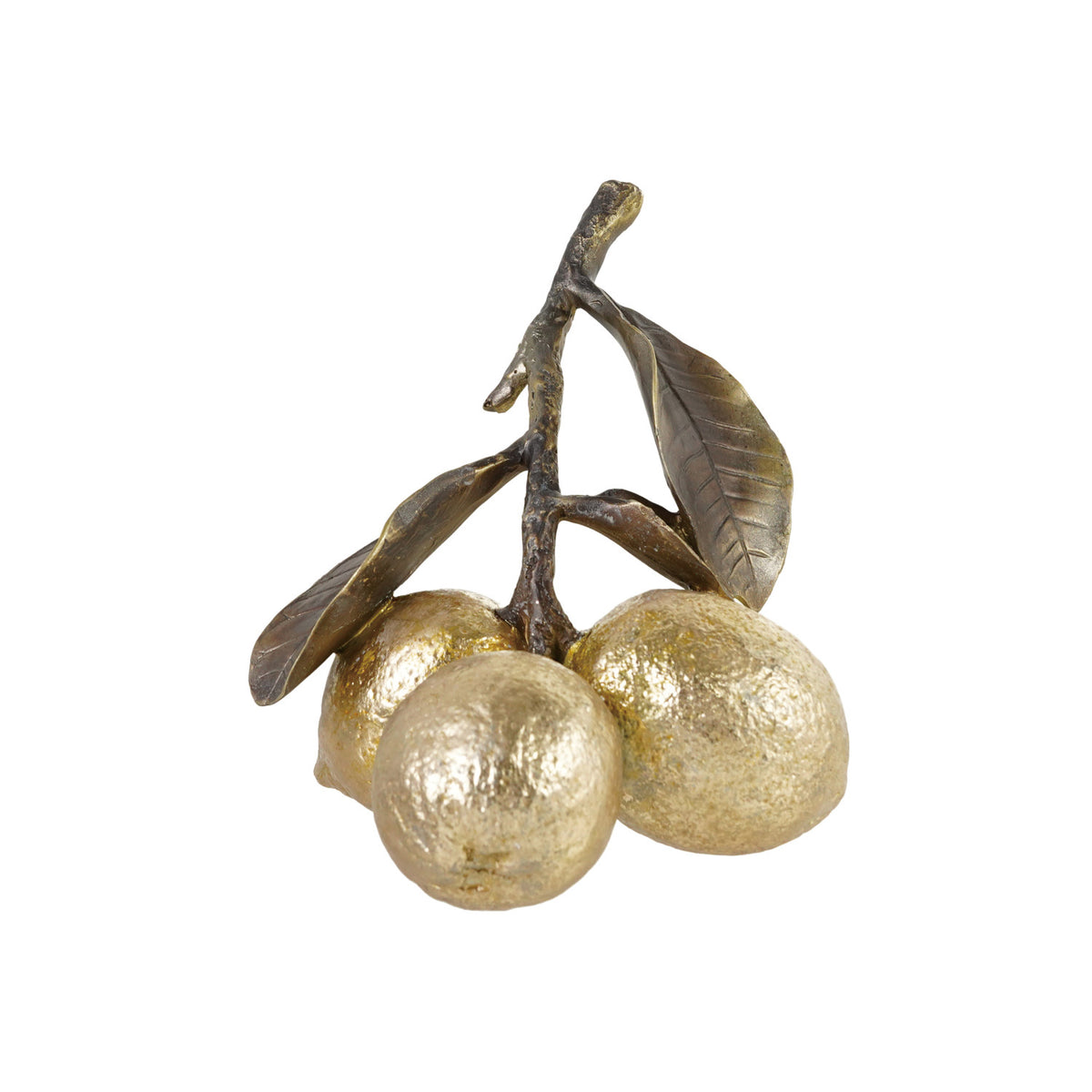 Resin Lemons on Stem, Antique  Brass & Gold Finish