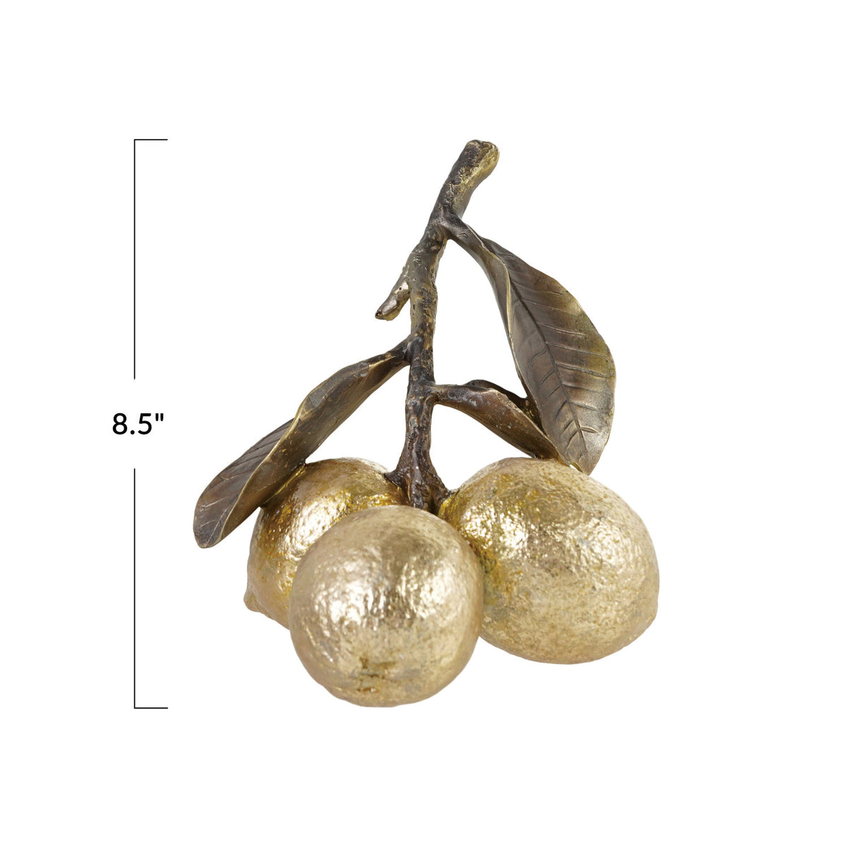 Resin Lemons on Stem, Antique  Brass & Gold Finish
