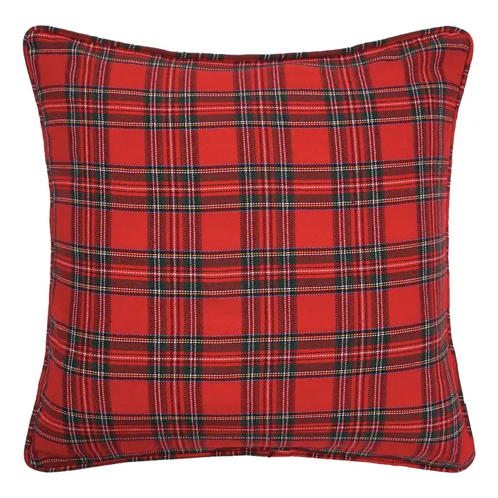 Arlington Red Plaid Throw Pillow
