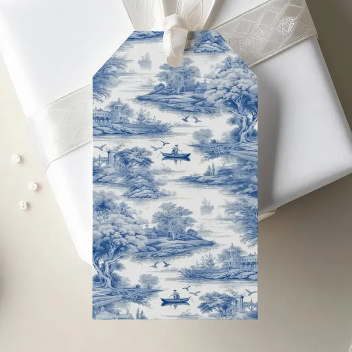 Blue Toile Gift Tags