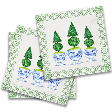 French Topiary Cocktail Napkin