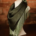 Solid Fringe Scarf - Olive Green