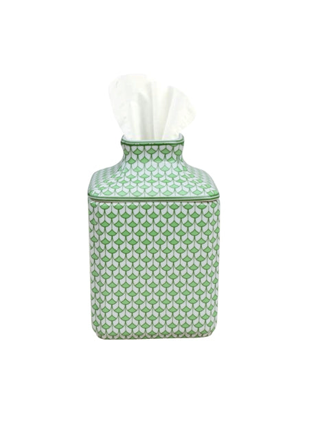 Green Fish scale Porcelain tissue box