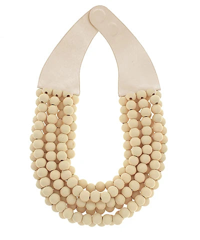 Wood Ball Necklace Ivory