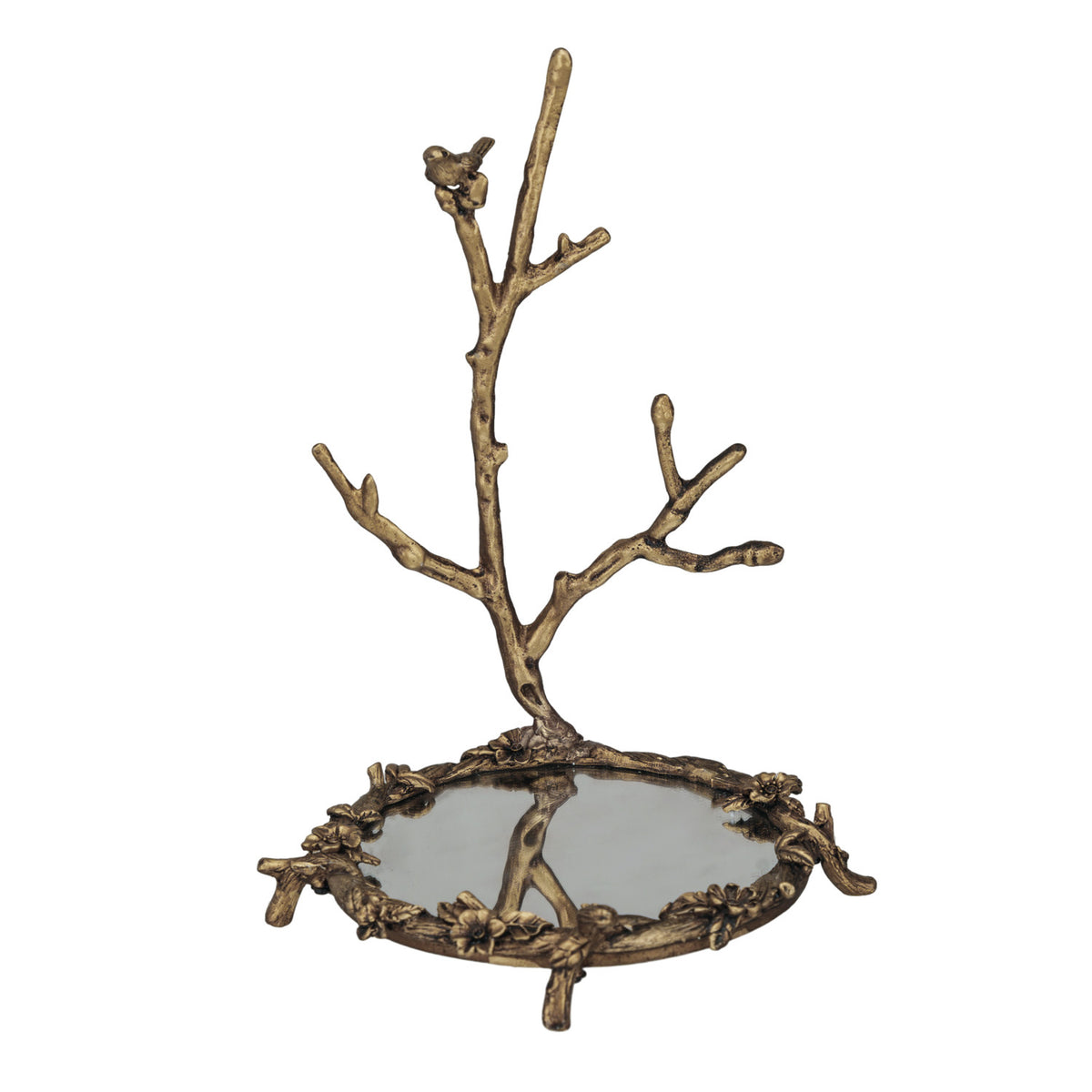 Jewelry Holder w/ Mirror & Bird on Branch