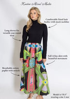 Keaton Mixed Media Turtle Neck Dress