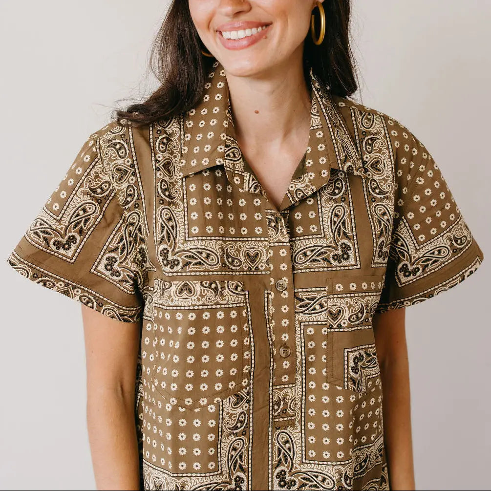 Sunshine Tienda Olive Bandana Getaway Mini Dress