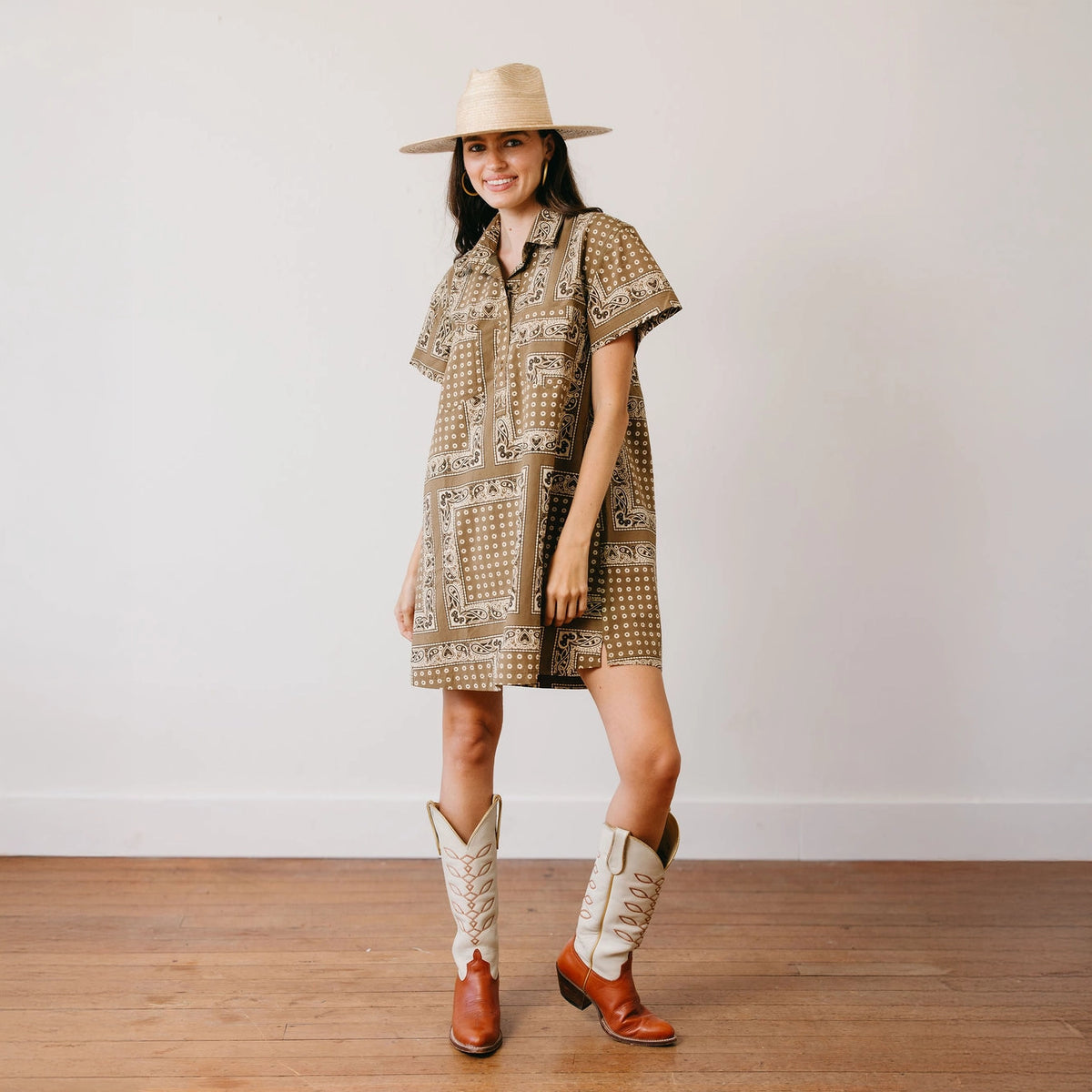 Sunshine Tienda Olive Bandana Getaway Mini Dress