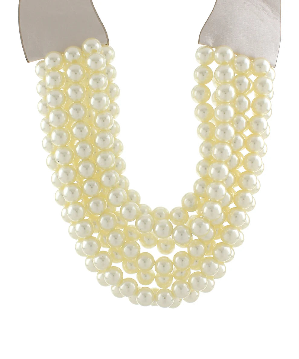 7 Row Beaded Pearl Necklace