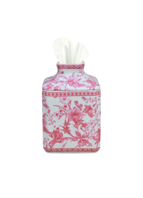 Pink Porcelain Tissue Box