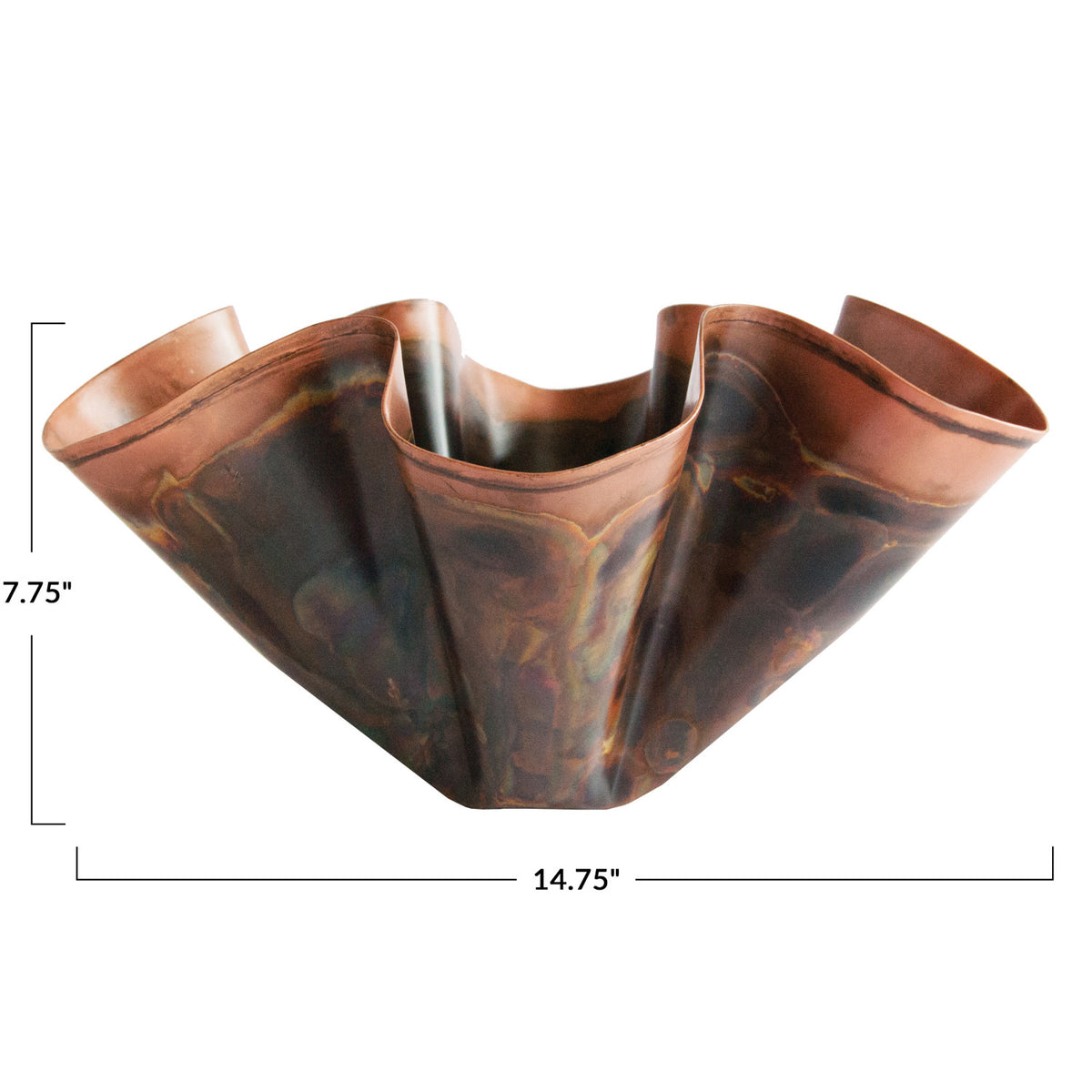 Ruffled Bowl, Copper Finish
