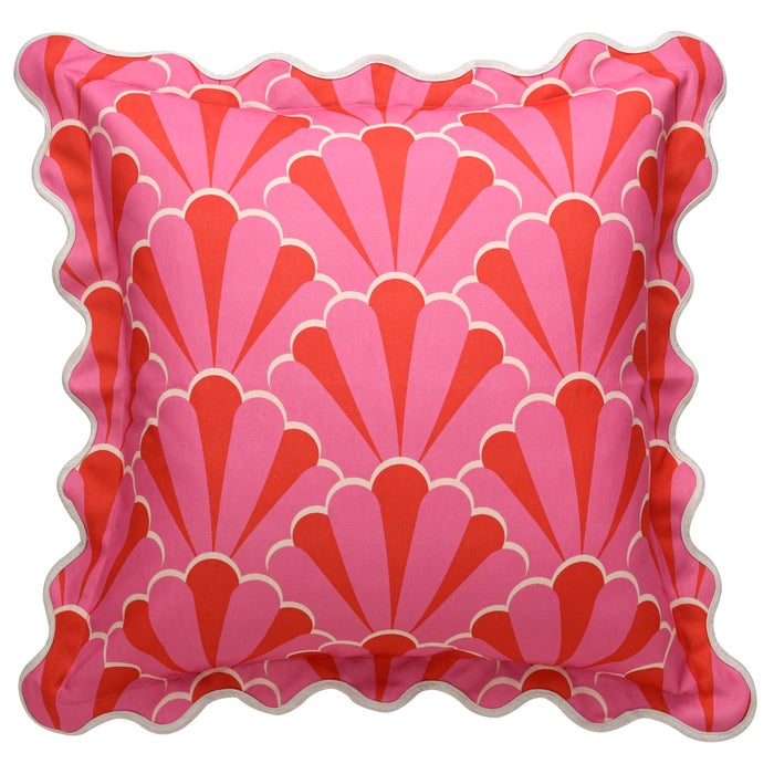 Pink & Red Scallop Pillow