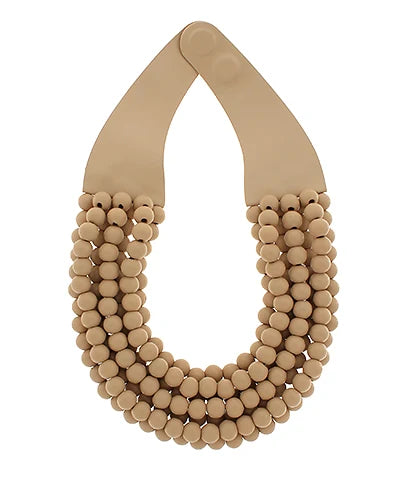 Wood Ball Light Brown Necklace